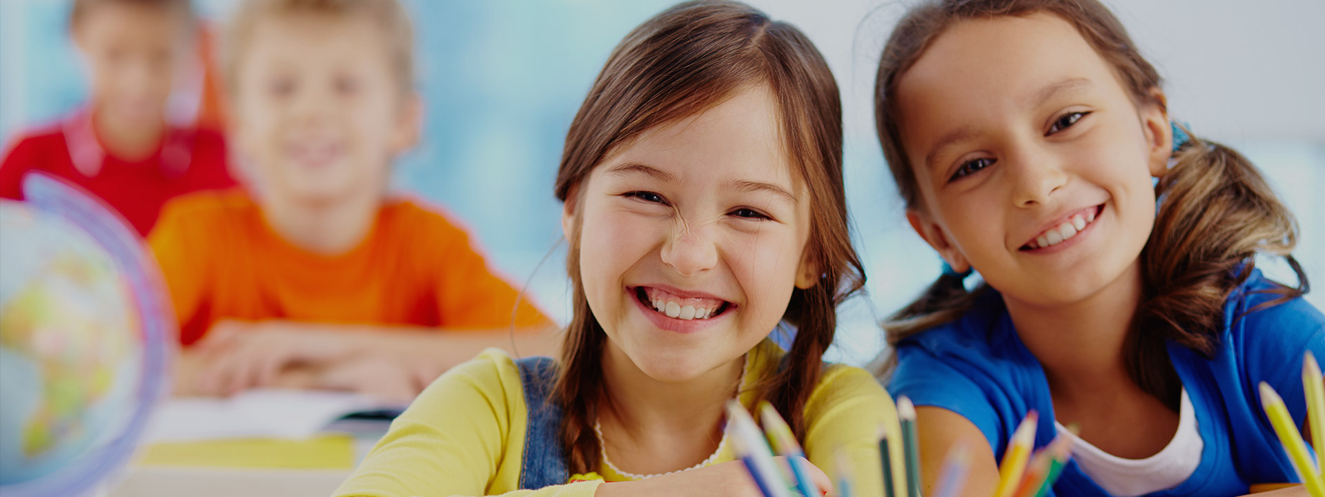 Young girls smiling